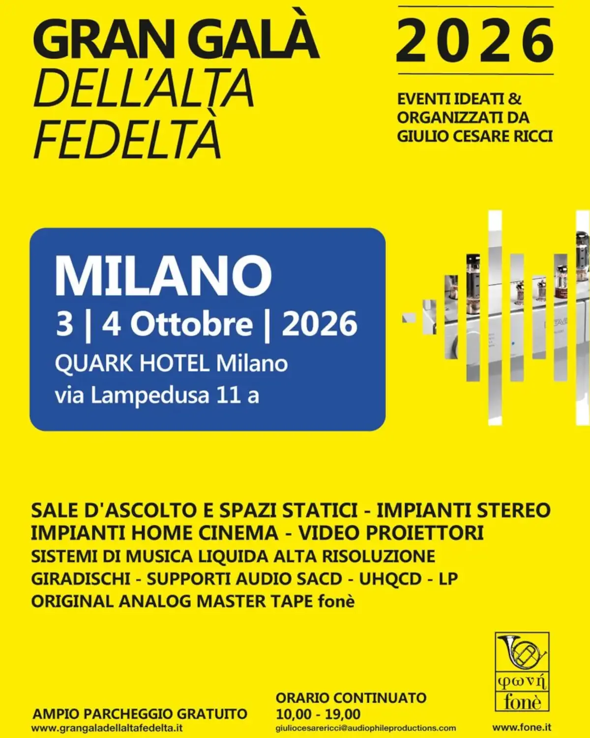 Gran Galà dell'Alta Fedeltà di Milano, 3-4 ottobre 2026